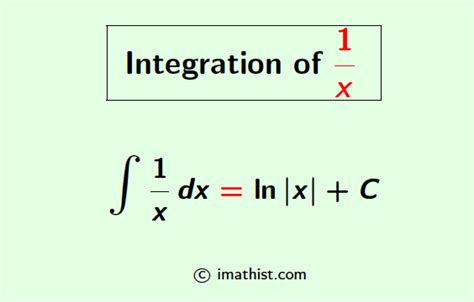 Integration of 1/x | Integral of 1/x - iMath