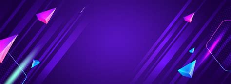 Vibrant Blue and Purple Triangle Banner Background