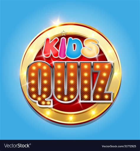 Kids quiz game show logo Royalty Free Vector Image