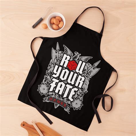 "Roll Your Fate RPG Tabletop Role Play Gamer D20 Dice" Apron by ...