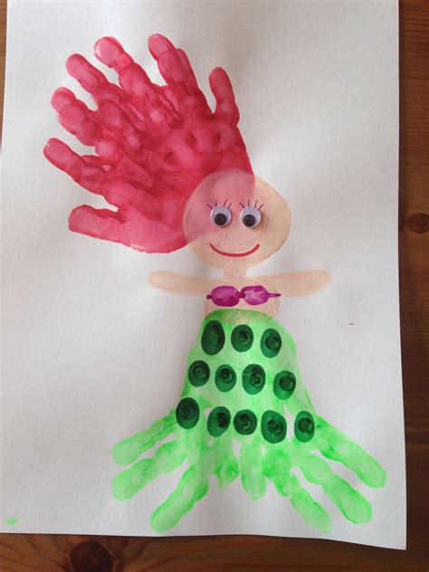 Ariel Craft - Handprint Mermaid Craft - The Little Mermaid Movie Night ...