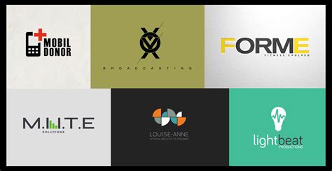 Examples of past client logo designs.