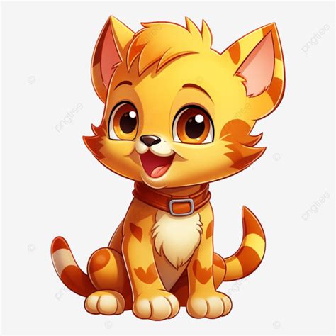 Gambar Ilustrasi Kartun Comel Oren Anak Kucing, Anak Kucing, Haiwan ...