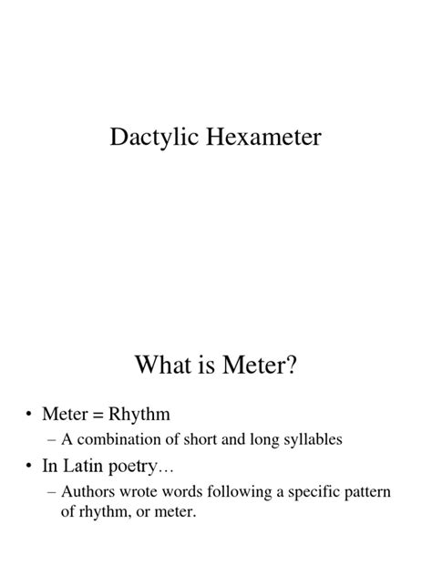 Dactylic Hexameter | PDF | Metre (Poetry) | Consonant