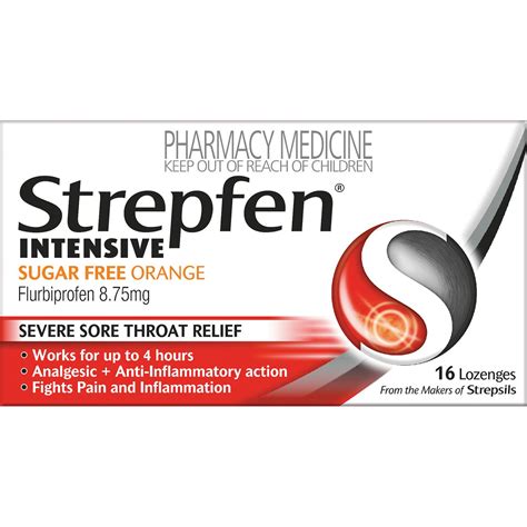 Strepfen Intensive Orange Sugar Free Lozenges 16s | Strepsils®