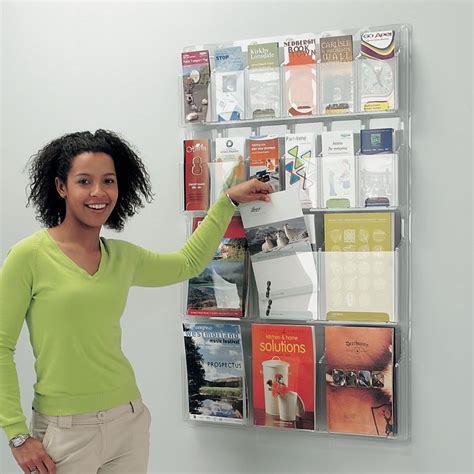 Clear Acrylic Wall Mount Acrylic Brochure Holder - Wall Mount Leaflet ...