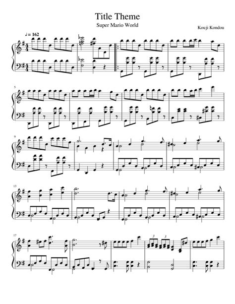 Super Mario World Title Sheet music for Piano (Solo) | Musescore.com