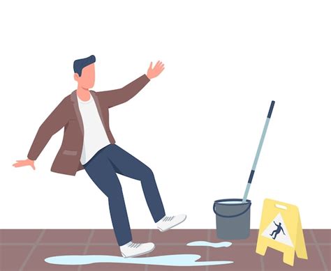 Premium Vector | Slipped man flat color faceless character. guy falling ...