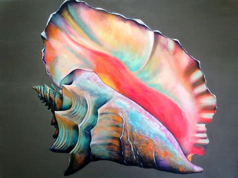 #conch | Shell art, Painted shells, Sea shells