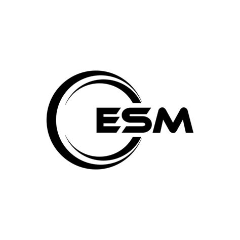 ESM letter logo design in illustration. Vector logo, calligraphy ...