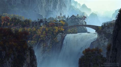 Cavematty's Sketchbook: Rivendell Matte Painting Competition