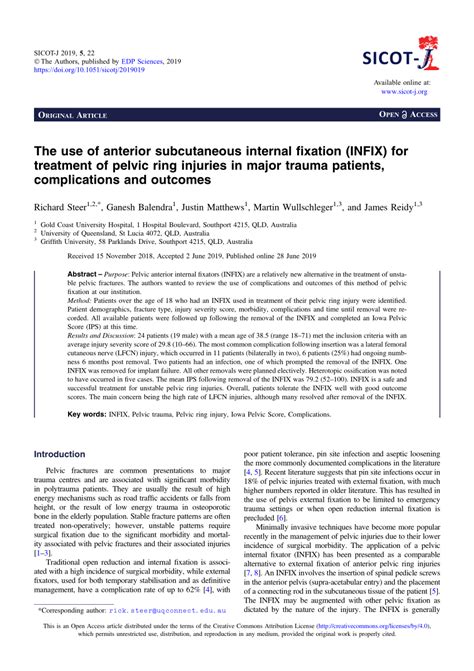 (PDF) The use of anterior subcutaneous internal fixation (INFIX) for ...