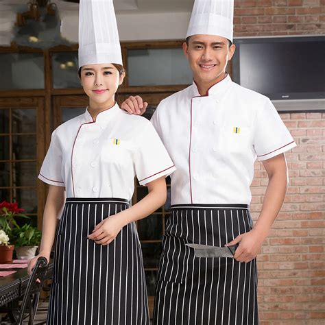 Men Chef's Uniforms Short Sleeve Restaurant Chef Clothing Cake Bakers ...