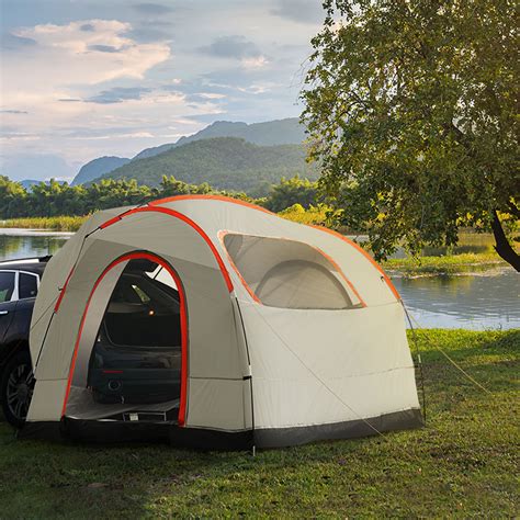 VEVOR SUV Camping Tent, 8'-8' SUV Tent Attachment for Camping with Rain ...