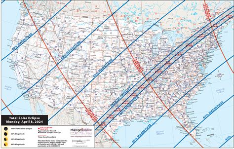 2024 Solar Eclipse Map of the U.S. - Mapping Specialists Limited