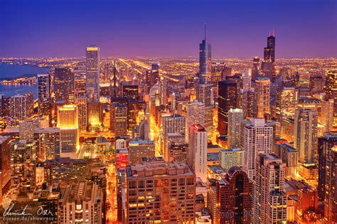 Chicago skyline at night by Nightline on DeviantArt