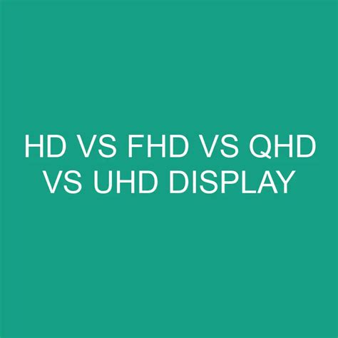 HD Vs FHD Vs QHD Vs UHD Display » Differencess