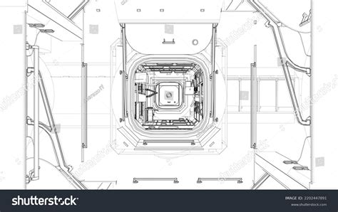 Interior Space Station Elements This Images Stock Vector (Royalty Free ...