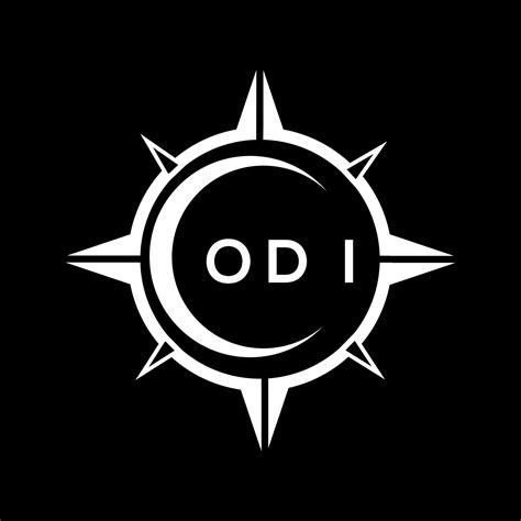 ODI abstract technology circle setting logo design on black background ...