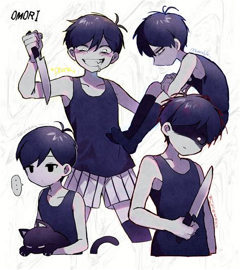 omori and mewo (omori) drawn by fuji_den_fujiko | Danbooru