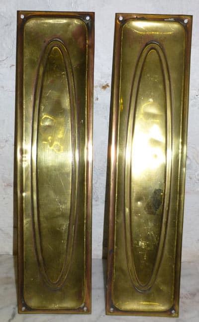 Pr brass finger plates - Olliff's Architectural Antiques