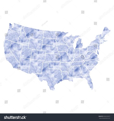 Usa Map Watercolor Stock Illustration 466529819 | Shutterstock