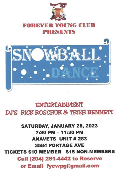 Snowball Dance January 28, 2023 | Forever Young Club