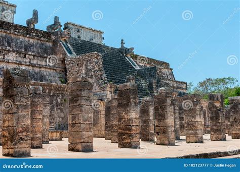 Temple of the Warriors at Chichen Itza, Yucatan, Mexico Stock Image ...