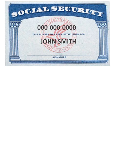 Editable Social Security Card Template