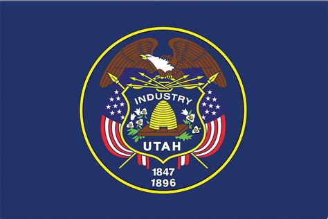 NYLGLO Utah State Flag, 3 ftH x 5 ftW, Outdoor - 2NEN8|145360 - Grainger