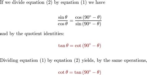 Cofunction identities exist for other pairs of trigonometric | Quizlet