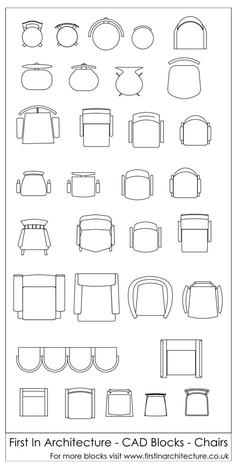 Free CAD Blocks - Chairs in Plan for free download