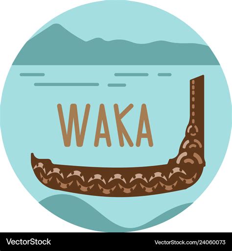 New zealand traditional canoe waka Royalty Free Vector Image