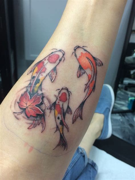 Koi fish tattoo maple leaf | Koi fish tattoo, Small tattoos, Koi tattoo