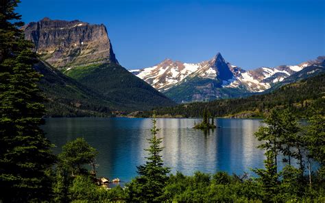 Papéis de Parede Saint Mary Lake, Wild Goose Island, Glacier National ...