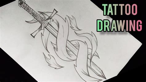 How To Draw A Sword Tattoo || Easy Tattoo Drawing