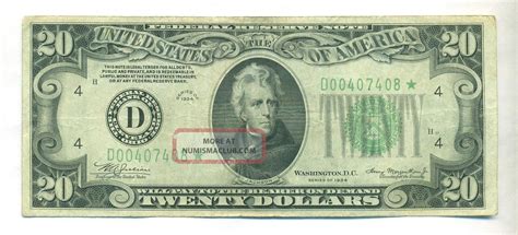 1934 $20 Star Note Bill Cleveland Ohio Federal Reserve