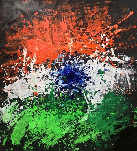 Tiranga - Indian National Flag ! Painting by Aatmica Ojha | Saatchi Art