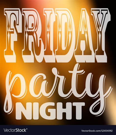 Friday party night quote square card with label Vector Image