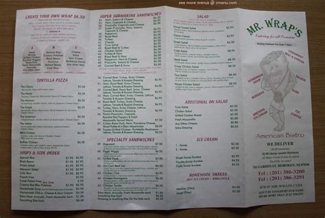 Online Menu of Mr Wraps Restaurant, Hoboken, New Jersey, 07030 - Zmenu