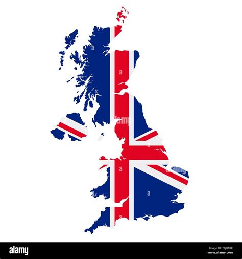 UK flag map. Country outline with national flag Stock Photo - Alamy