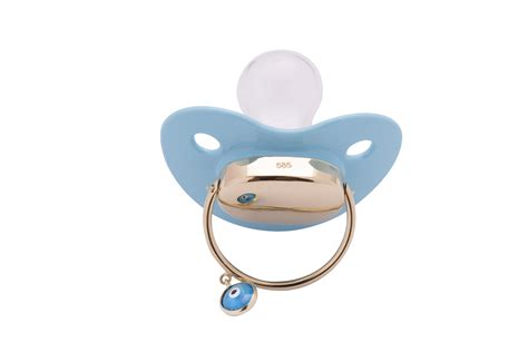 Baby Blue Pacifier in 14k Yellow Gold | Everyday Jewelry