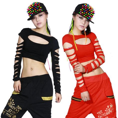 2015 New Fashion Dance Hip Hop Short Top Female Jazz Cutout Costume ...