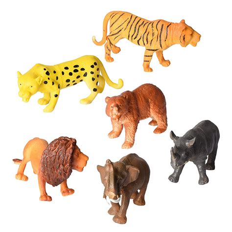 Animal Figure, 8 Inch Jumbo Jungle Animal Toy Set (6 Piece),Playkidz ...