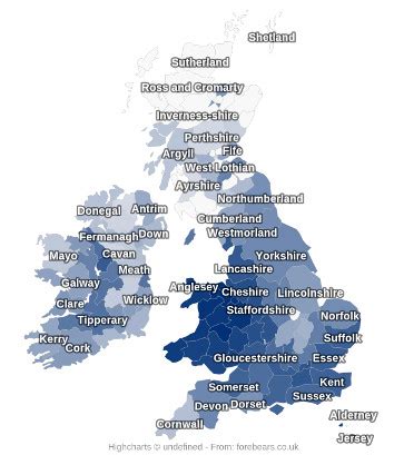 Surnames In Uk Map - Elaina Mariellen