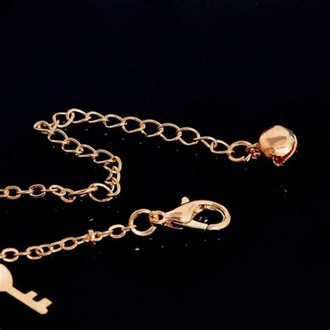 Jewelry | Gold Lock Key Charm Bracelet Anklet | Poshmark