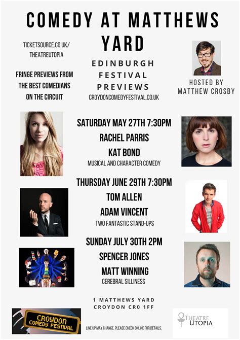 Edinburgh Fringe Comedy Previews at Theatre Utopia event tickets from ...