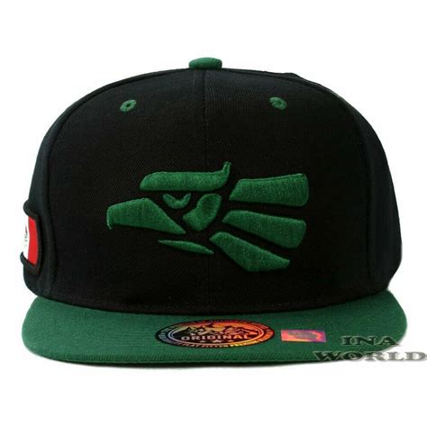 MEXICAN MEXICO Hat Hecho En Mexico Eagle Snapback Baseball Cap- Black ...