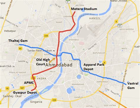 Ahmedabad Metro Route Map