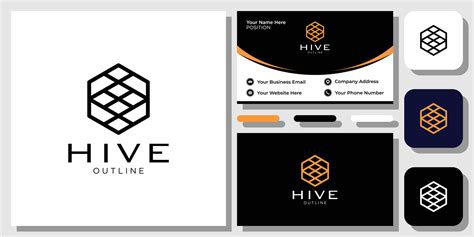 Hive outline geometric hexagon clean simple minimalist with business ...